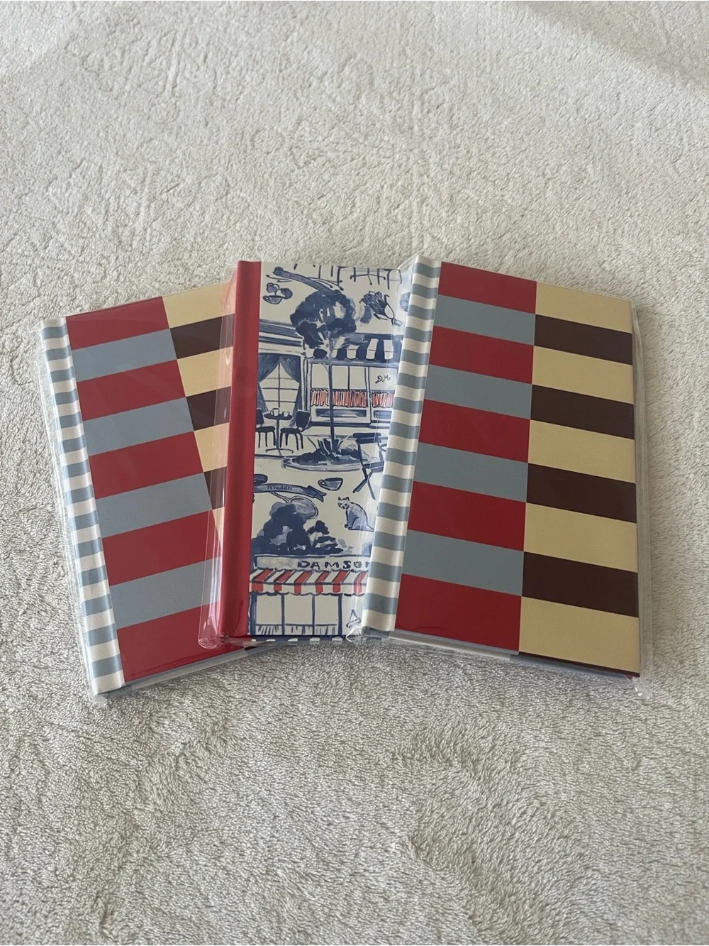 Damson Madder Small Pocket  Notebook in Stripes Blocking Colorblock Going Analog